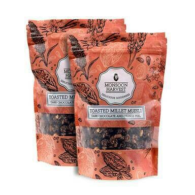 Monsoon Harvest Toasted Millet Muesli – Dark Chocolate And Orange Peel, 250 gm