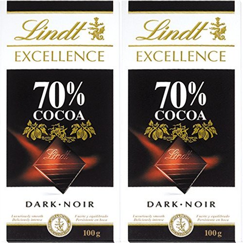 Lindt Excellence 70% Cocoa Dark Chocolate, 100g (Pack of 2)