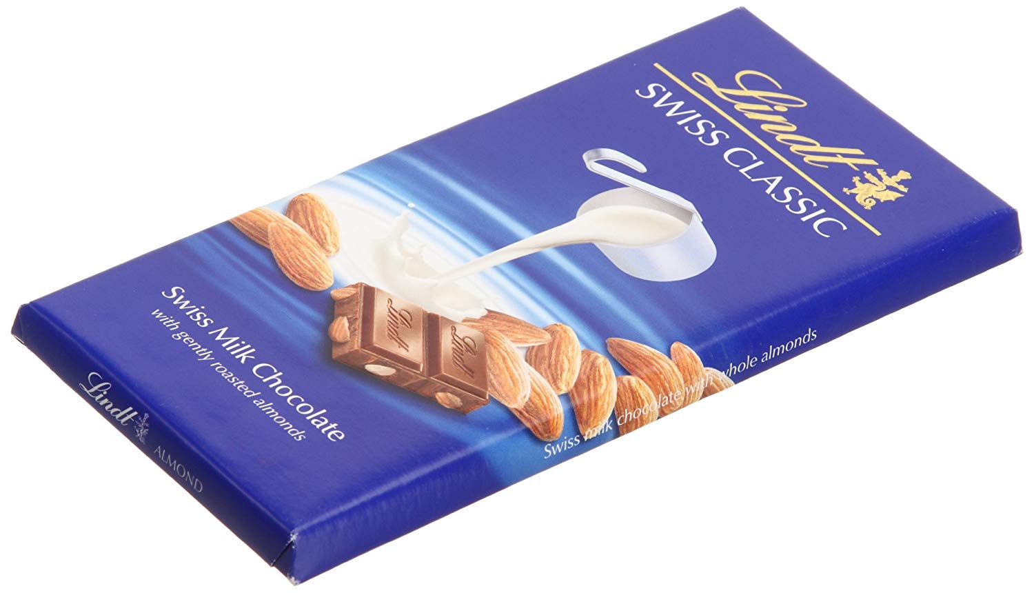 Lindt Swiss Classic Bar Chocolate, Almond, 100g