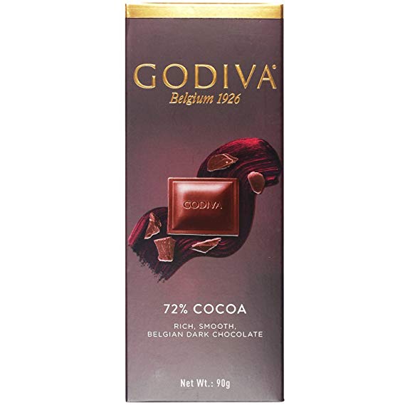 Godiva 72% Cocoa Rich, Smooth Belgian Dark Chocolate, 90g