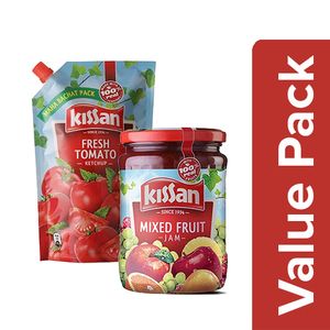 Kissan Fresh Tomato Ketchup 950 gm + Mixed Fruit Jam 700 gm, Combo 2 Items