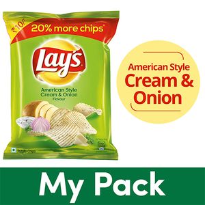 Lays Potato Chips – American Style Cream & Onion Flavour, 25 gm