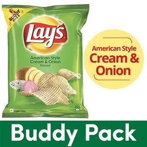 Lays Potato Chips – American Style Cream & Onion Flavour, 52 gm
