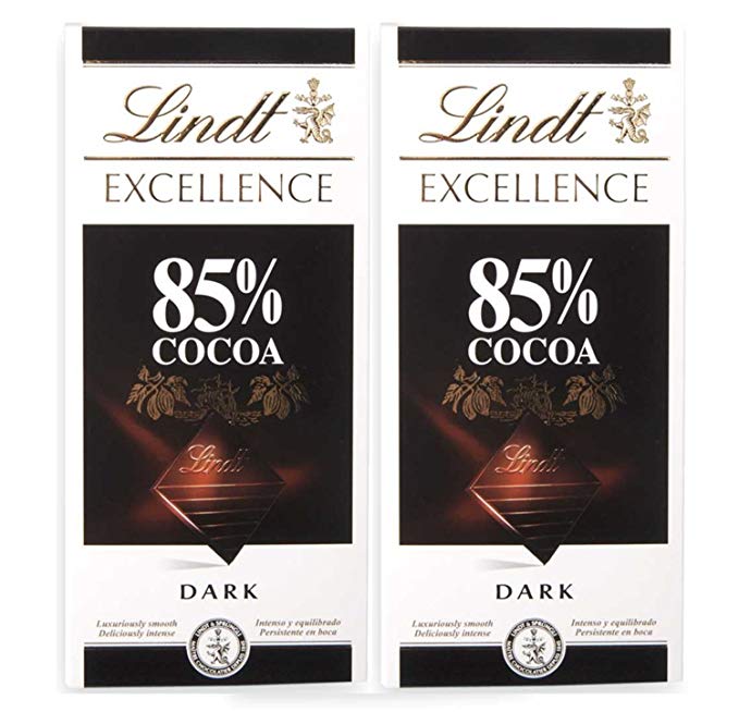Lindt Excellence 85% Cocoa Chocolate, 100g Bar (Pack of 2)