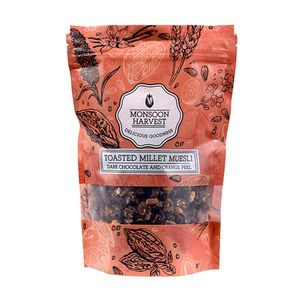 Monsoon Harvest Toasted Millet Muesli – Dark Chocolate And Orange Peel, 250 gm