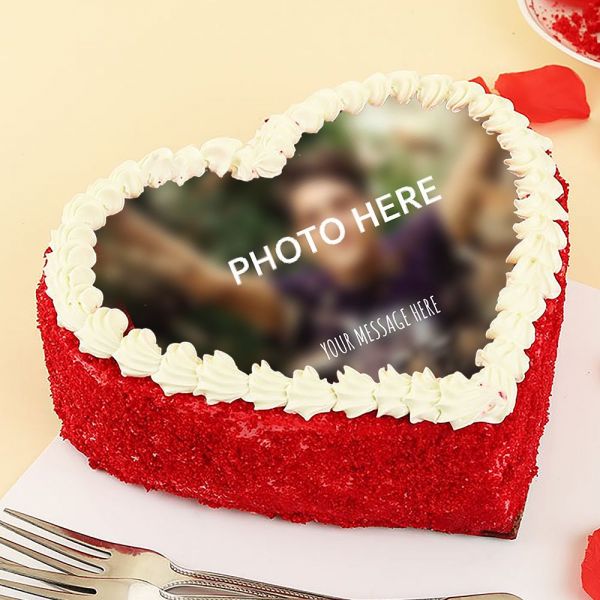 Premium Heart Shape black currant Photo Cake
