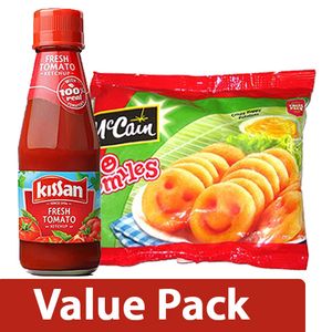 bb Combo Mccain Smiles – Crispy Happy Potato 175 gm + Kissan Fresh Tomato Ketchup 200 gm, Combo 2 Items