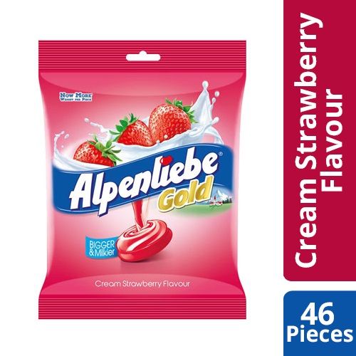 Alpenliebe Candy Cream Strawberry Flavor, Gold