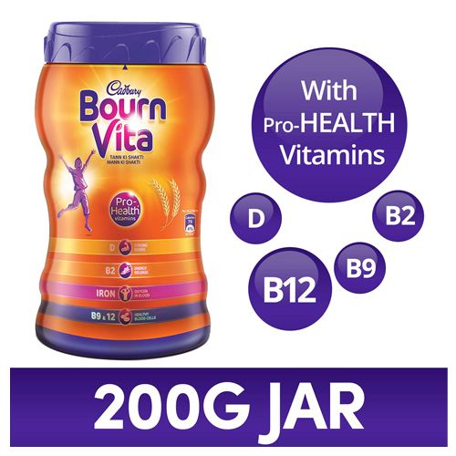 Cadbury Bournvita – Chocolate Health Drink, 200 gm Jar
