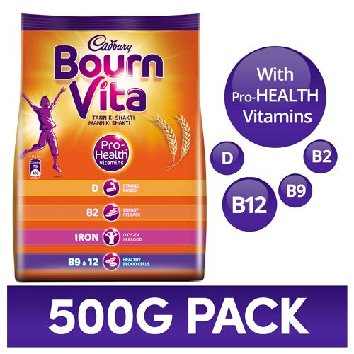 Cadbury Bournvita – Chocolate Health Drink, 500 gm Pouch