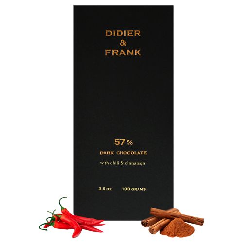 Didier & Frank 57% Dark – Chocolate, with Red Chilli & Cinnamon, Luxury Dark