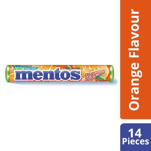 Mentos Chewy Dragree – Orange Flavour, 14 pcs