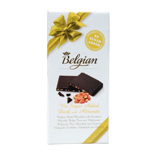 The Belgian No Sugar Added Bar – Dark With Almond