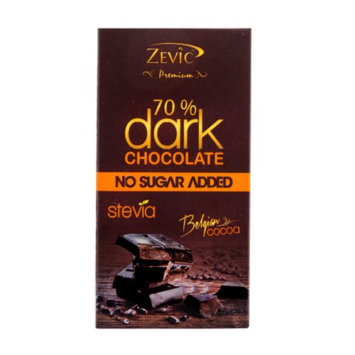 Zevic Premium Stevia Chocolate – Belgian Cocoa 70% Dark